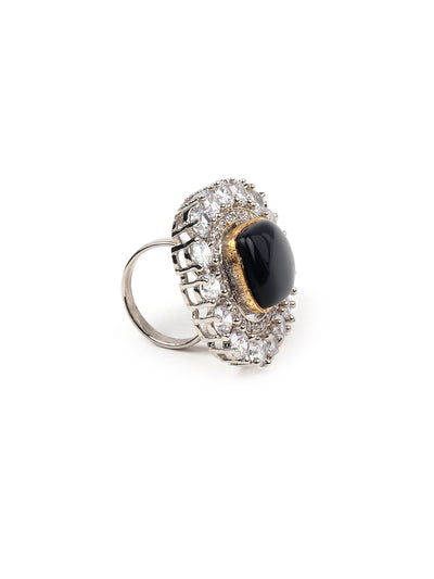 Odette Women Royal Ring Studded With Dark Blue Stone