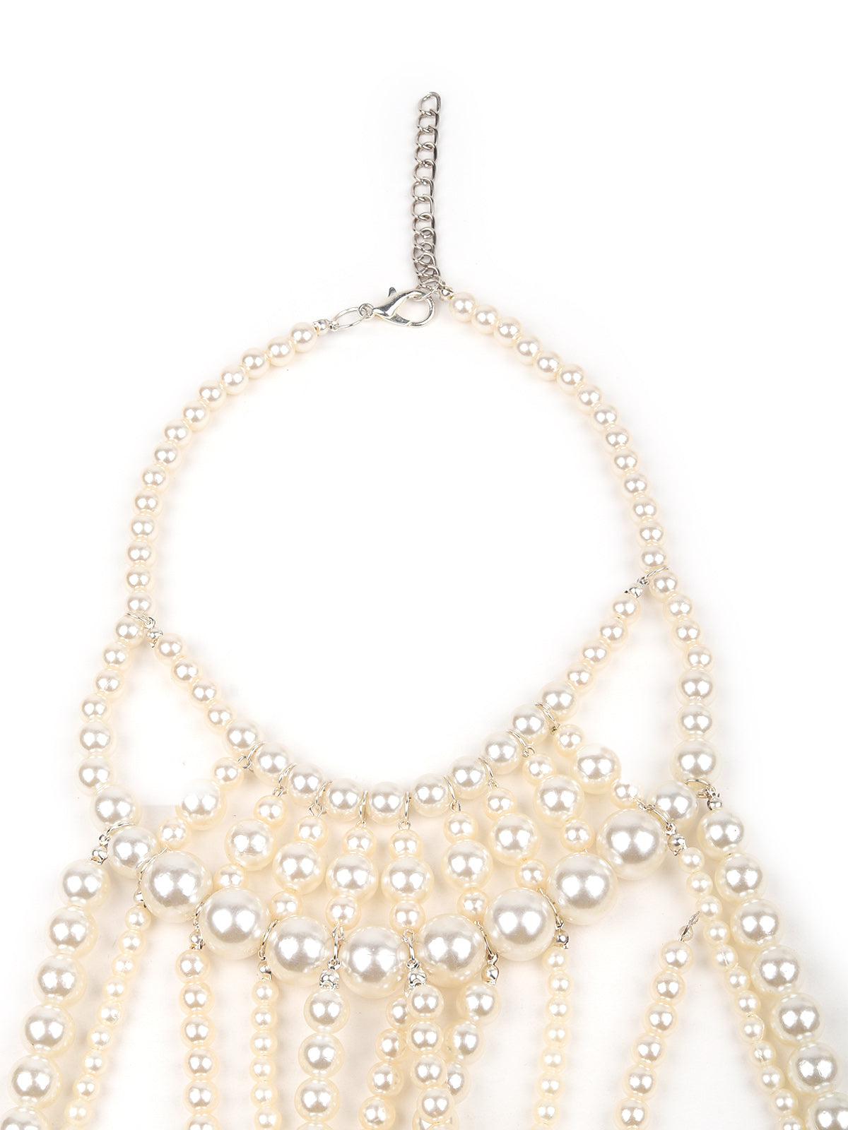 Odette Women White Faux Pearls Choker Neck Piece