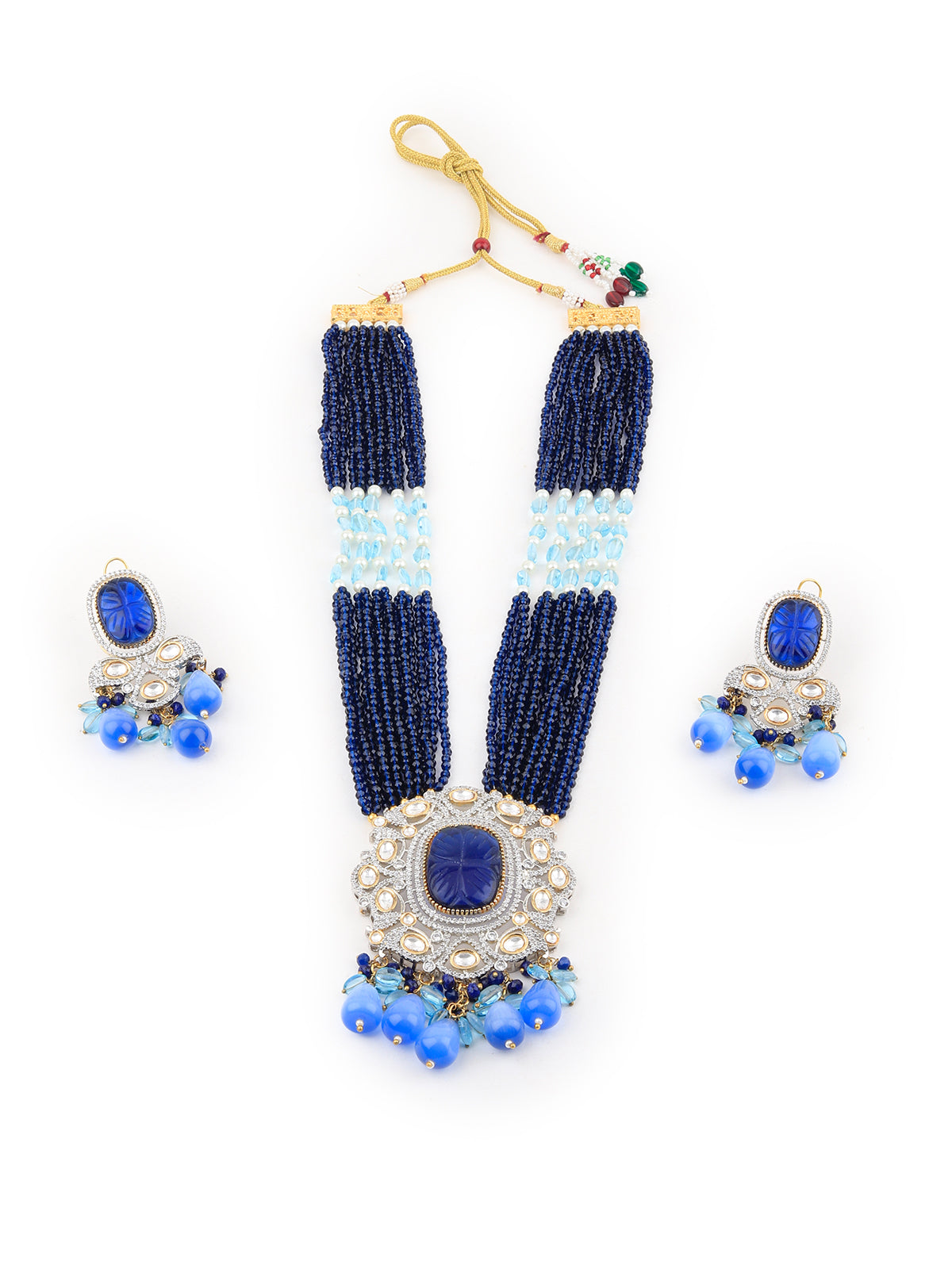 Shades Of Blue Long Necklace Set