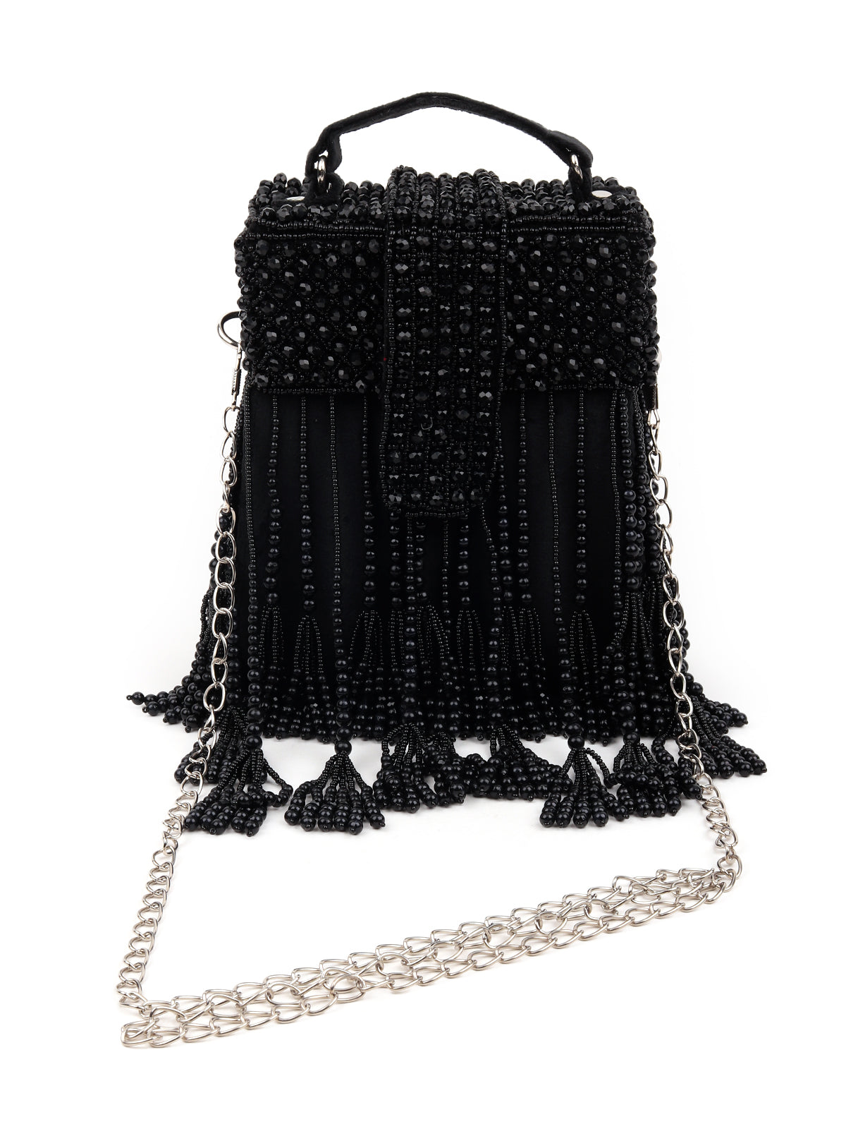 Clare-Rae Luxe Series Leather Saddle Bag With Tassels