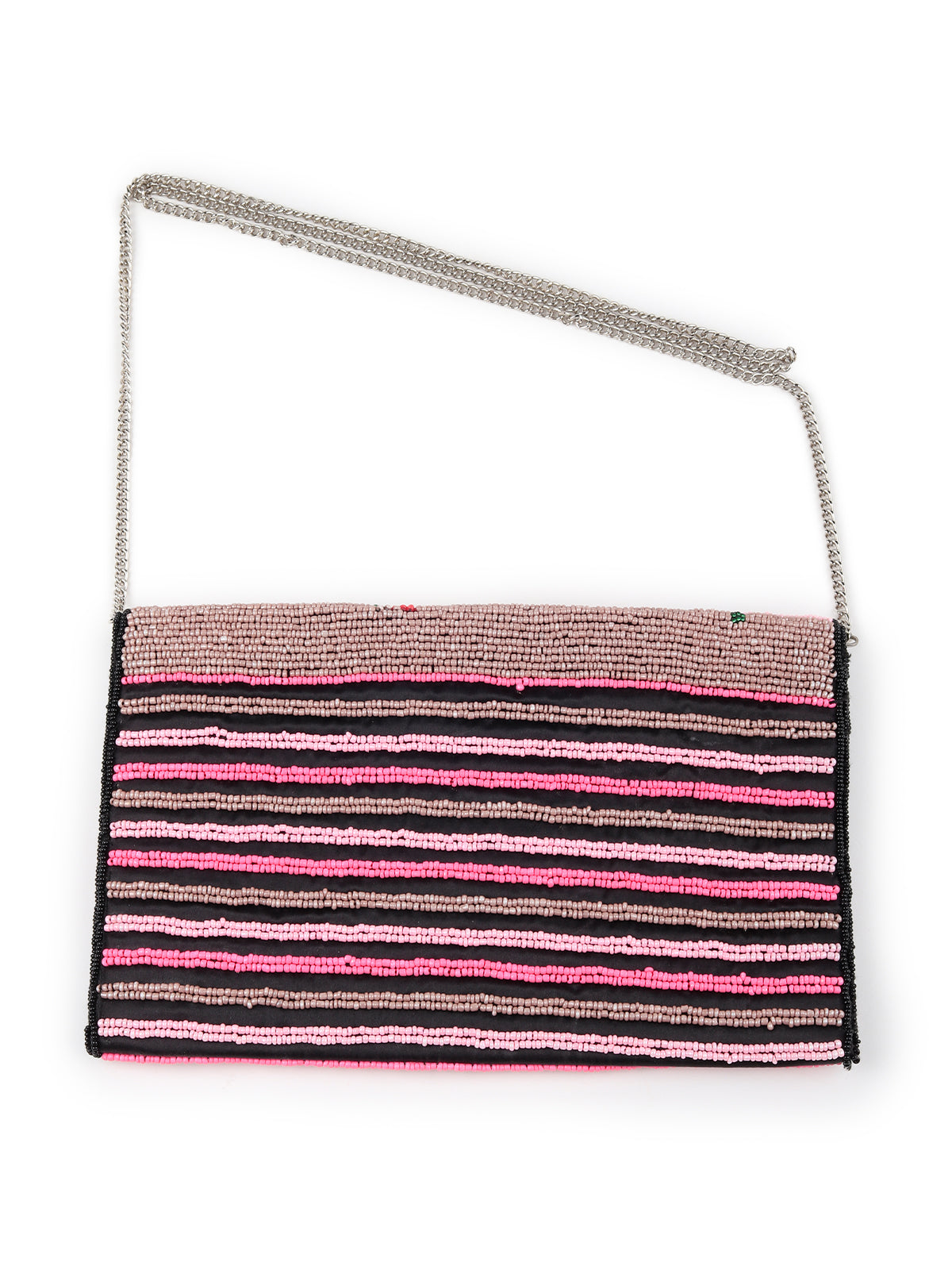 Odette Women Pink Hued Beaded Patterns Sling Bag