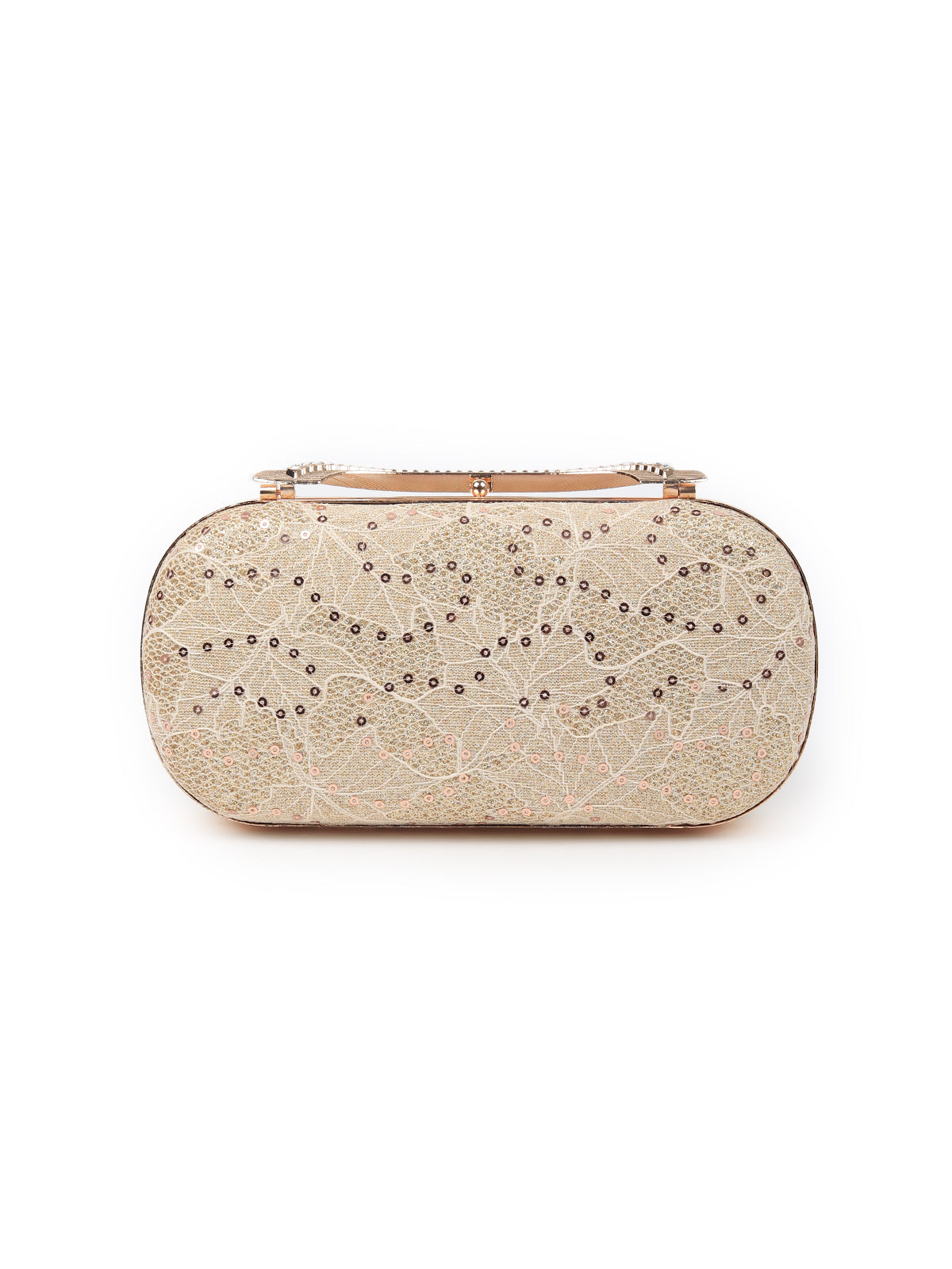 Odette Women Gold Embroidered Bridal Clutch