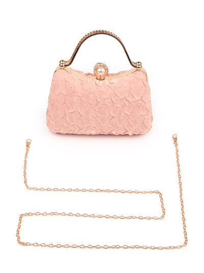 Pink Textured Party Clutch