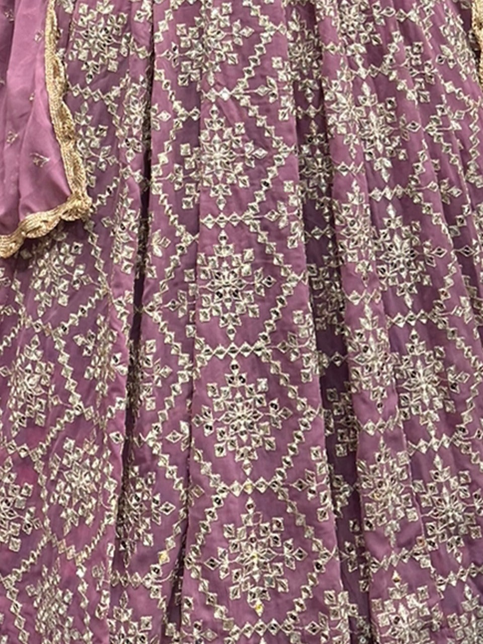 Designer Purple Semi Stitched Lehenga With  Unstitched Blouse