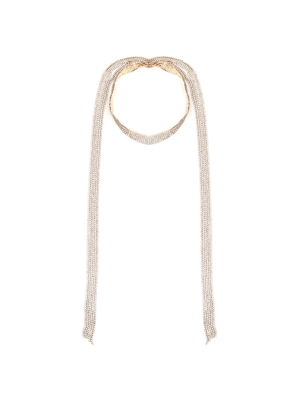 A scarf themed fully studded necklace - Odette