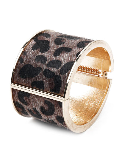 Animal print smooth wide bracelet cuff - Odette