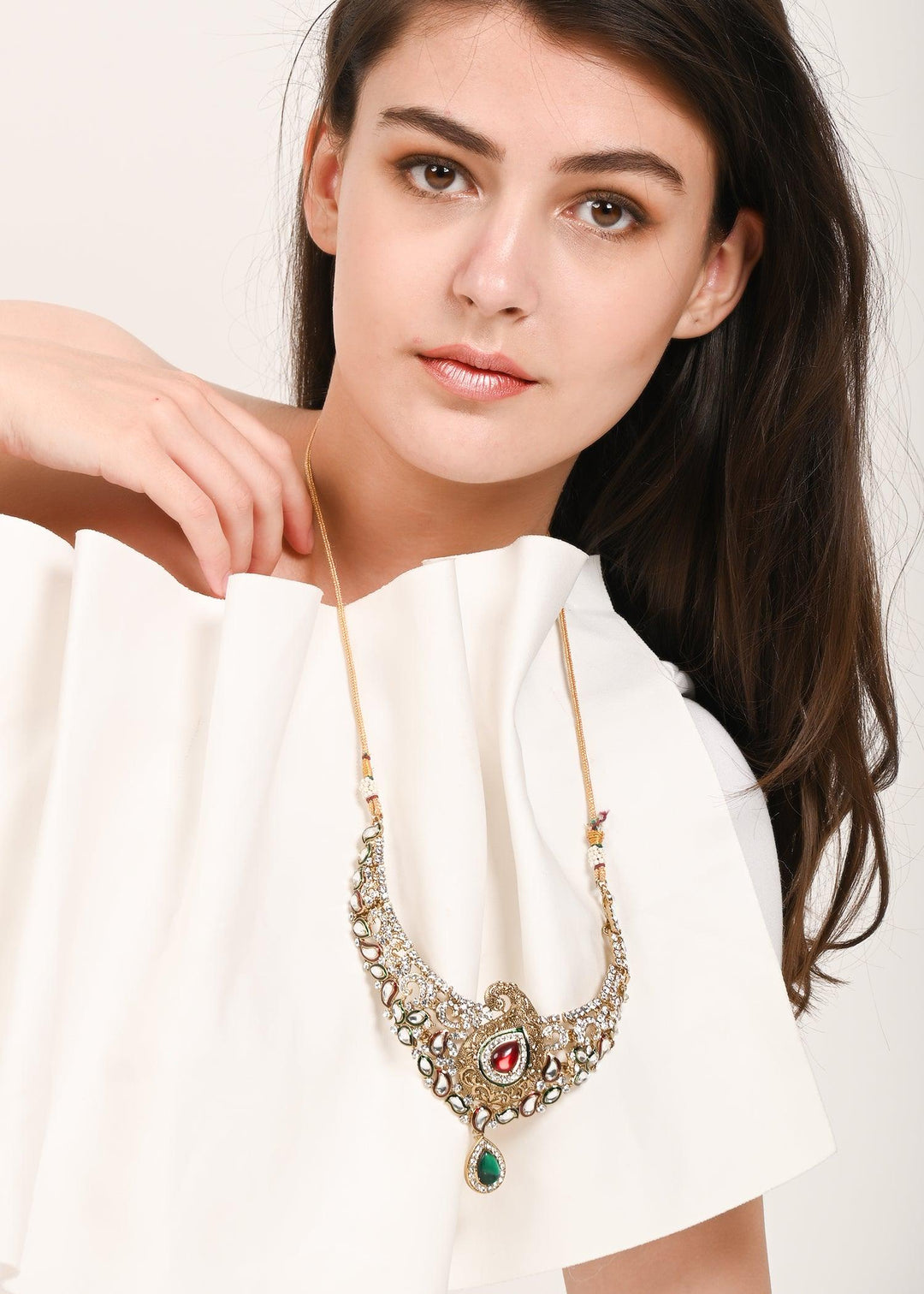 Buy Antique Kundan Necklace Set Online From Odette