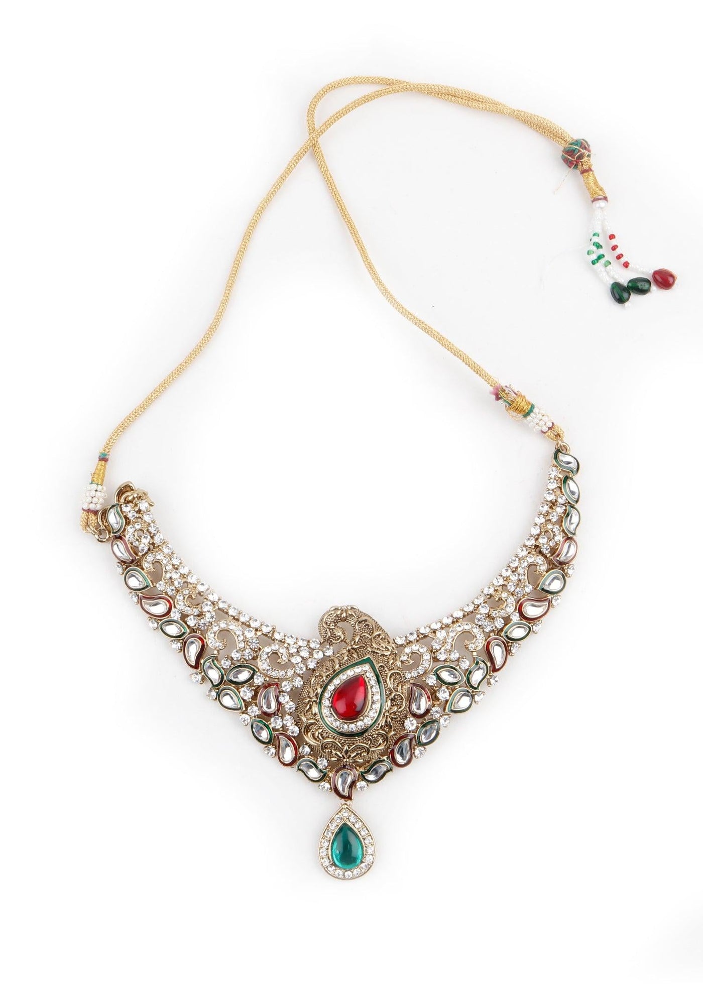 Antique Kundan Necklace Set - Odette