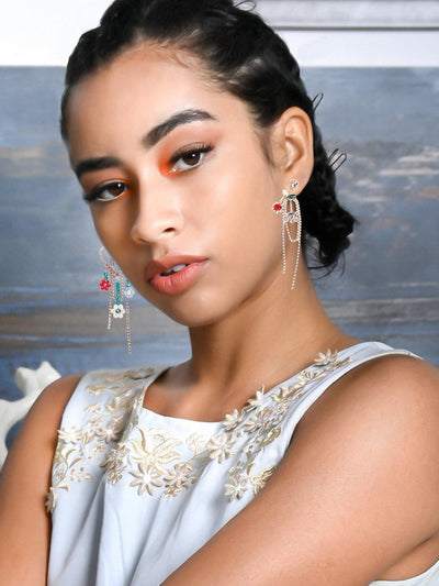 Artistic fully studded earrings - Odette