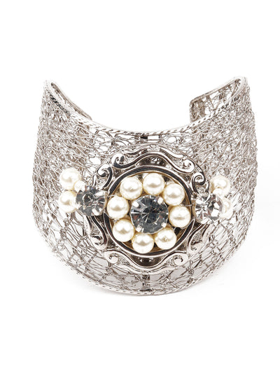 Odette Women Silver Embellished Imitation Bracelet