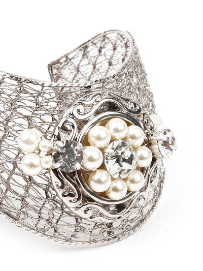 Odette Women Silver Embellished Imitation Bracelet