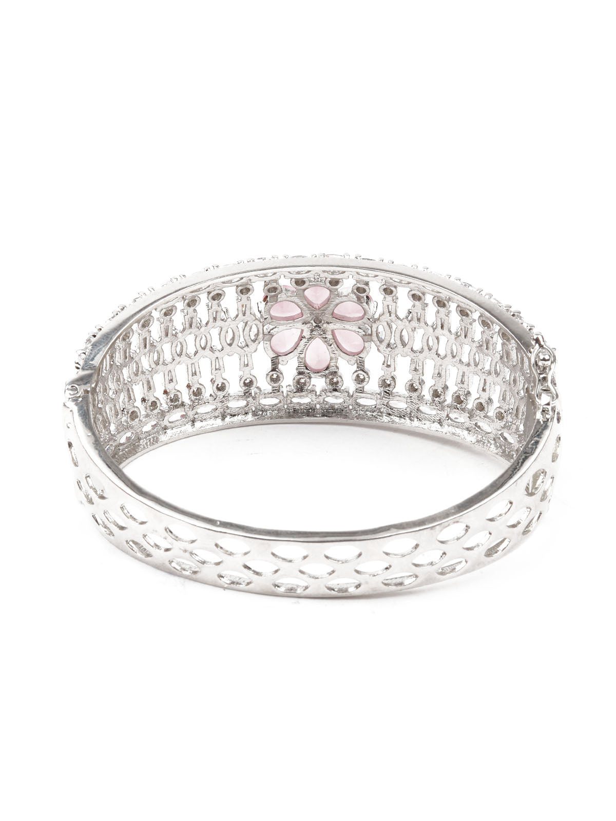 Odette Women Silver And Pink Imitation Embellished Bracelet