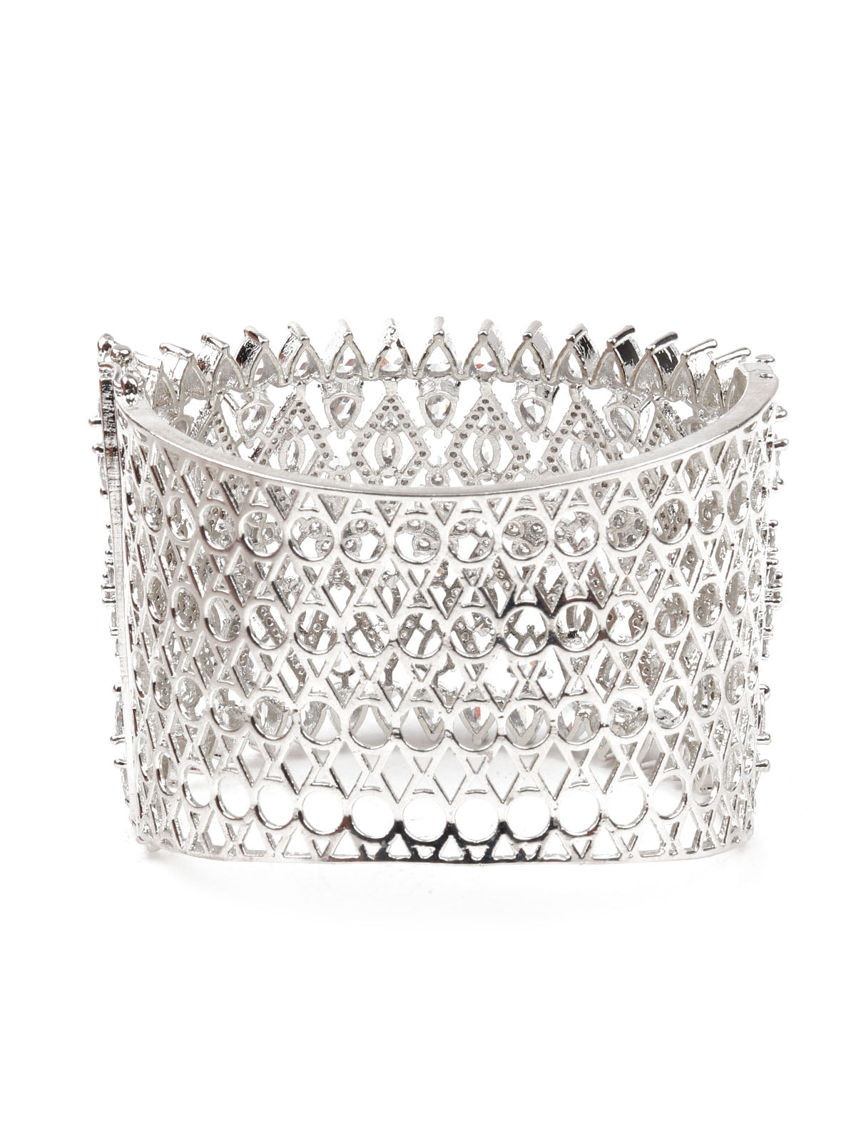 Odette Women Silver Broad Imitation Cuff Bracelet
