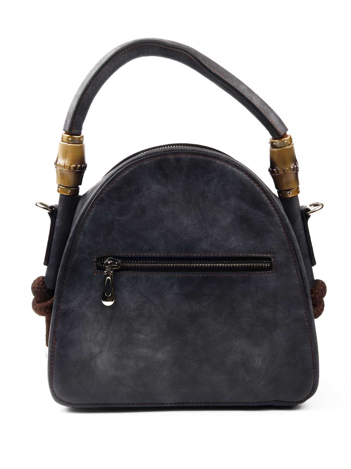 Odette Women Grey Floral Embossed Handbag