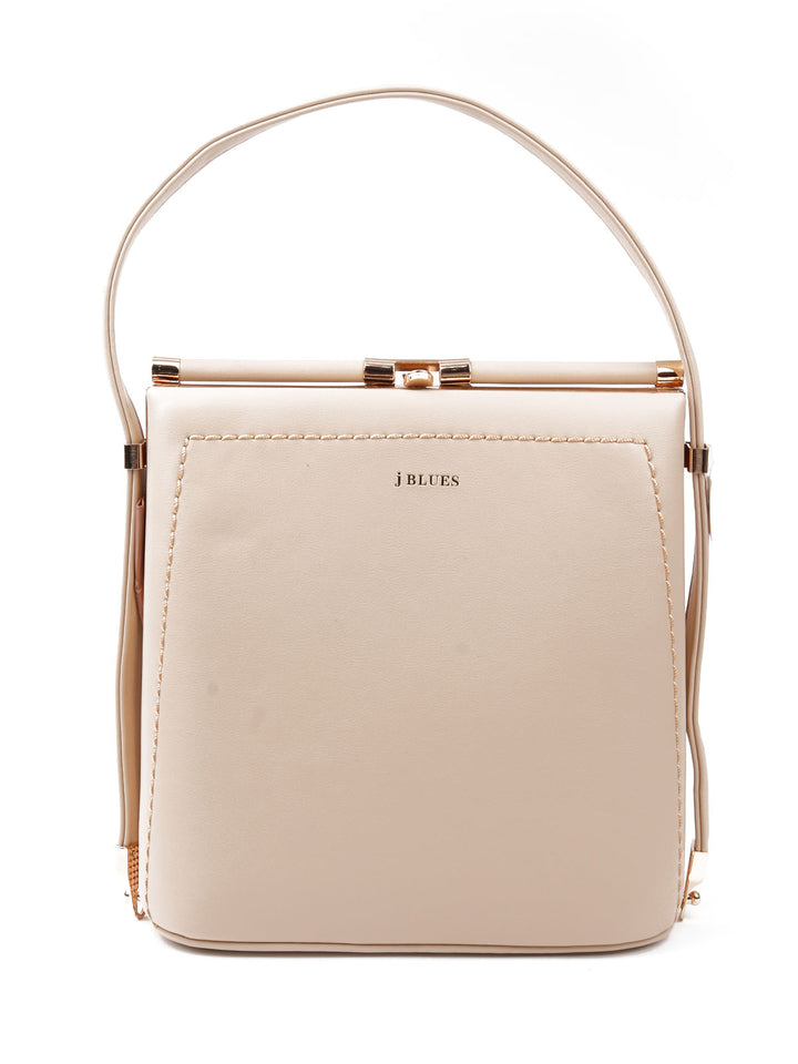 Odette Women Apricot Solid Handbag