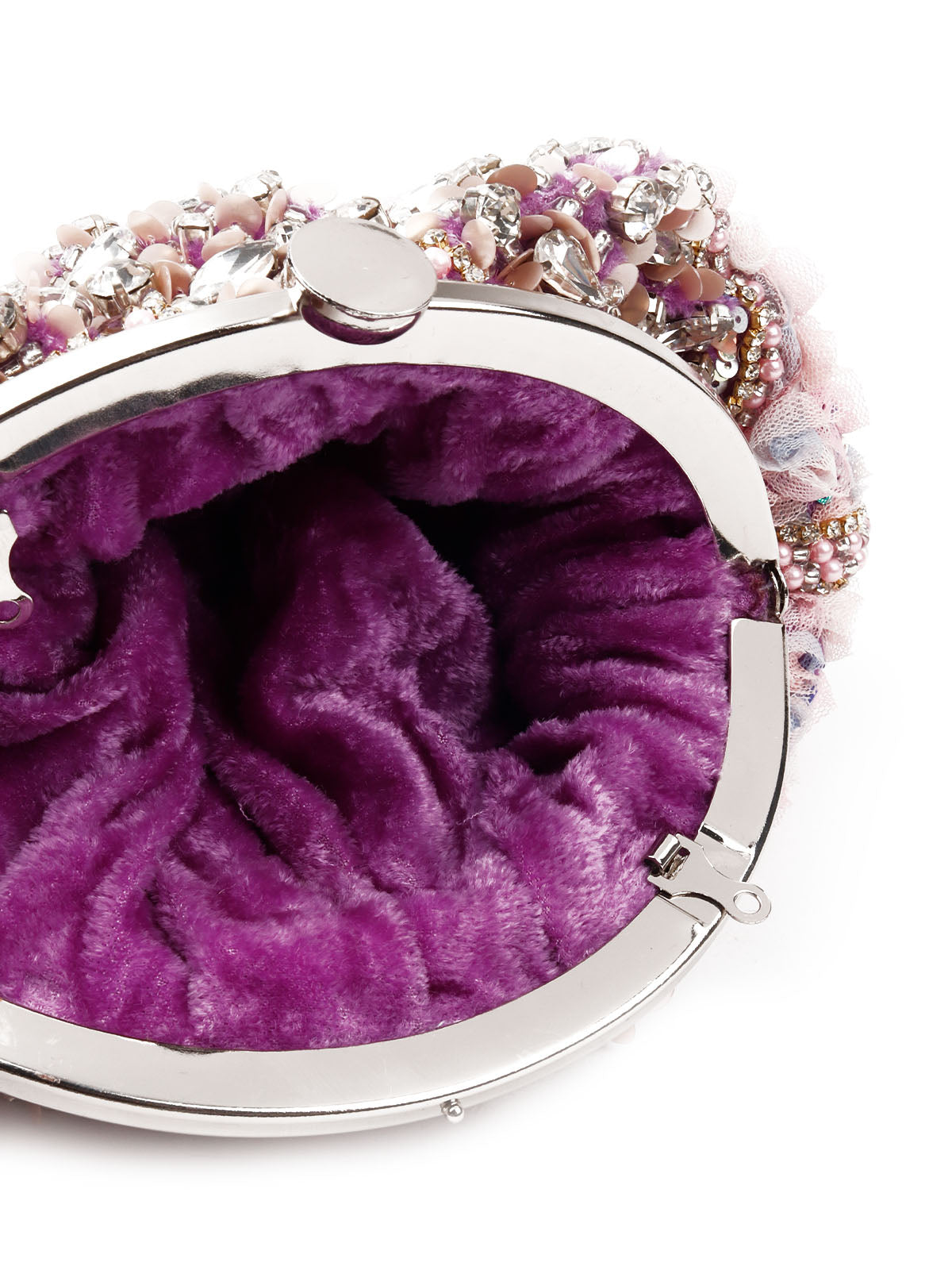 Odette Women Purple Embellished Potli Bag