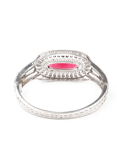 Odette Women Silver And Pink Imitation Embellished Bracelet