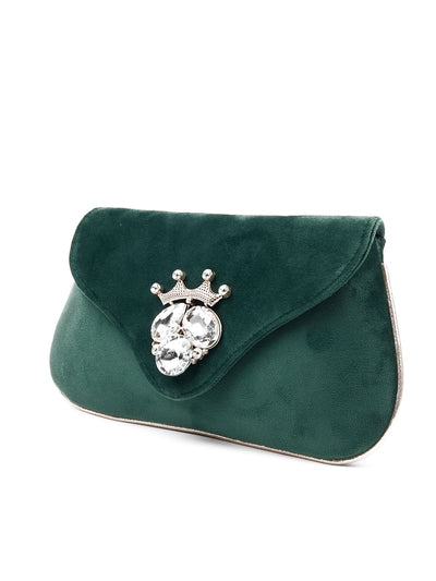 Odette Women Green Embellished Clutch