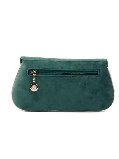 Odette Women Green Embellished Clutch