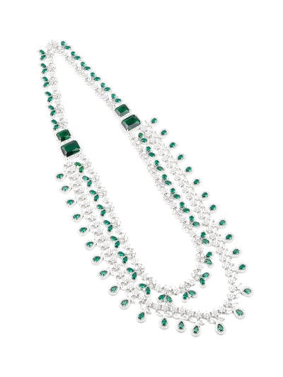 Odette Women Victorian Choker Necklace Set With Faux Emerald
