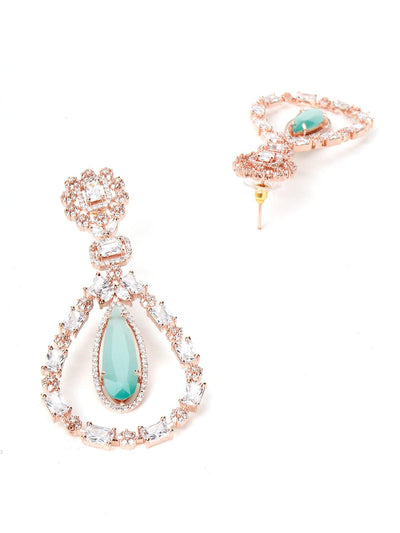 Authentic danglers with emerald stone Earring - Odette