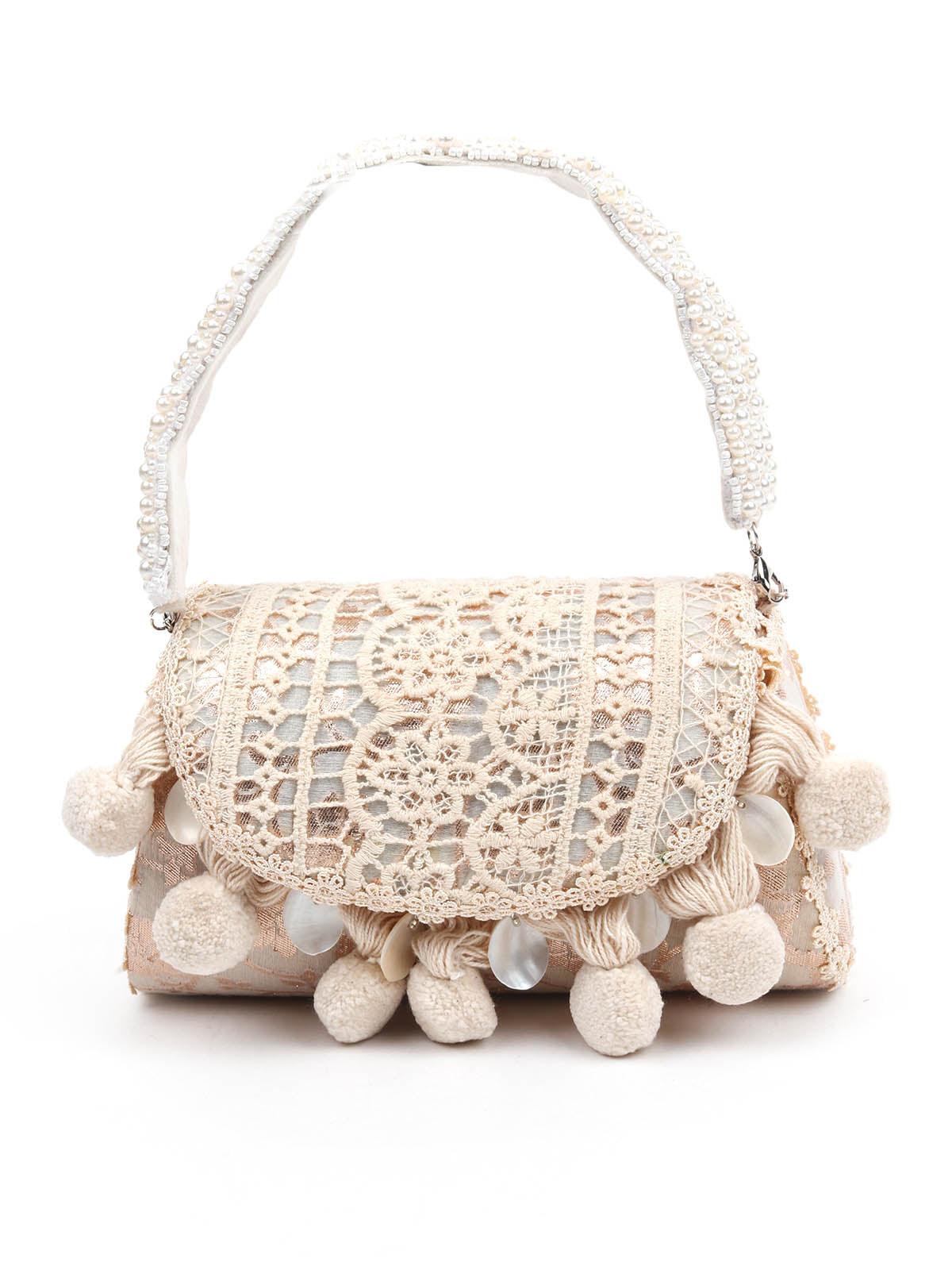 AWE-INSPIRING WHITE AND GOLD CLUTCH BAG - Odette