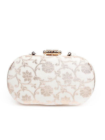 AWE-INSPIRING WHITE AND GOLD CLUTCH BAG - Odette