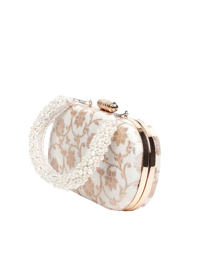 AWE-INSPIRING WHITE AND GOLD CLUTCH BAG - Odette