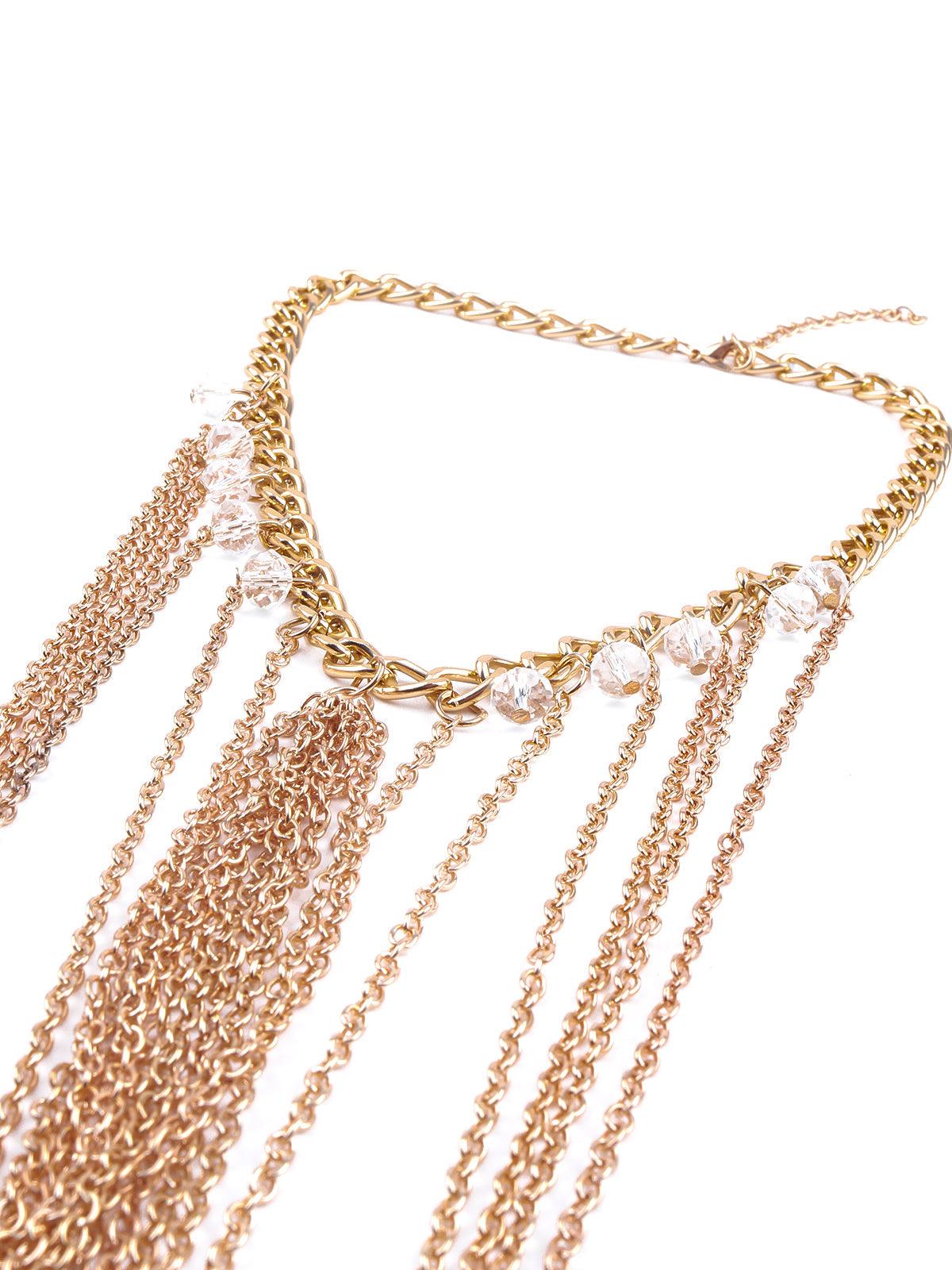 Awesome gold-tone exclusive body chain for women - Odette