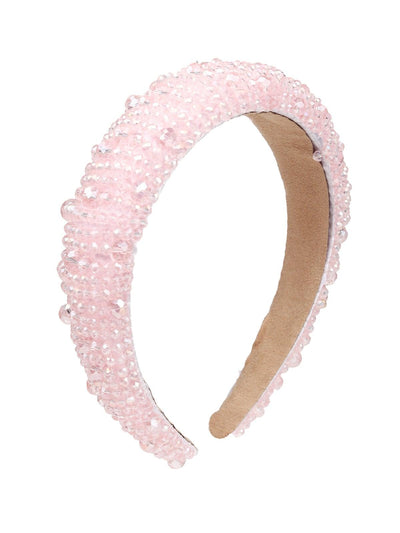 Baby Pink Beaded Chunky Hairband - Odette