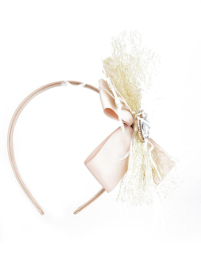 Baby Pink Bow Brooch Hairband - Odette