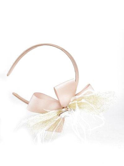 Baby Pink Bow Brooch Hairband - Odette