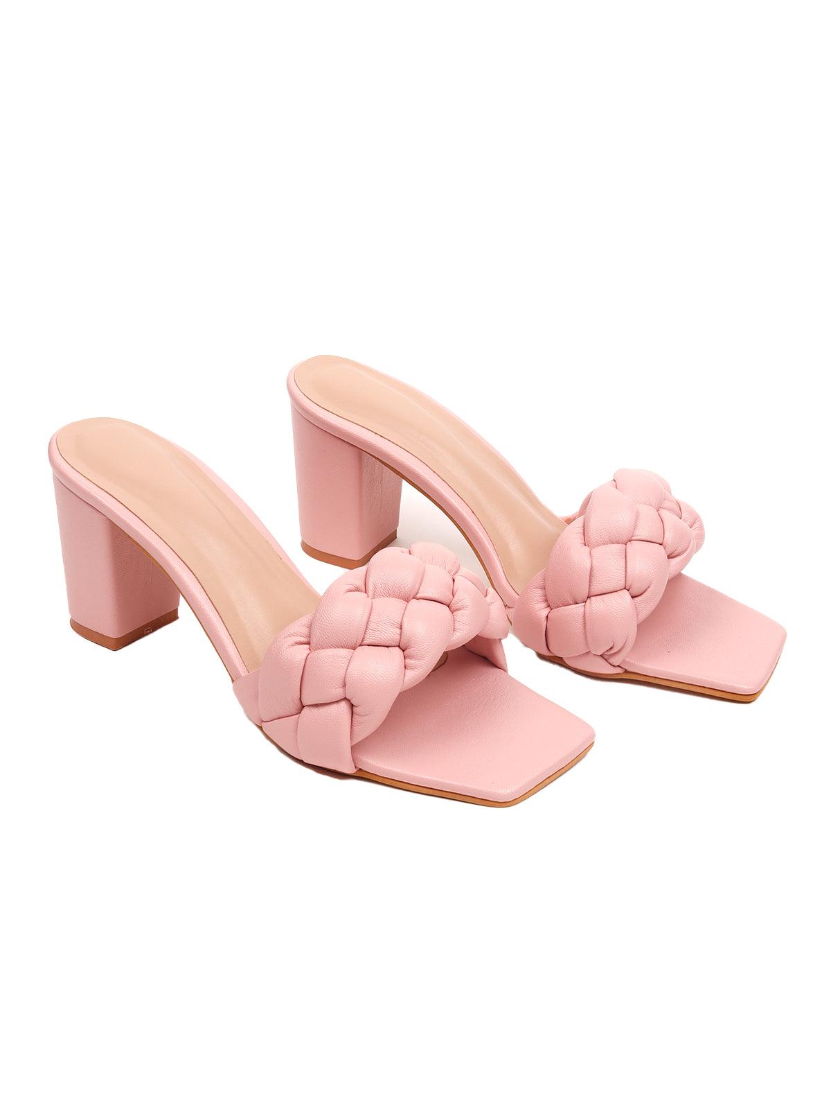 Pink mules block heel new arrivals