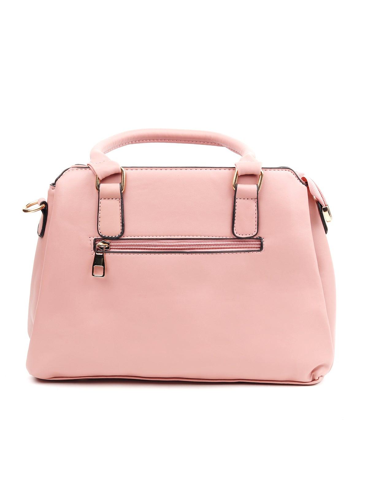 Baby Pink Coloured Sequences Handbag. - Odette