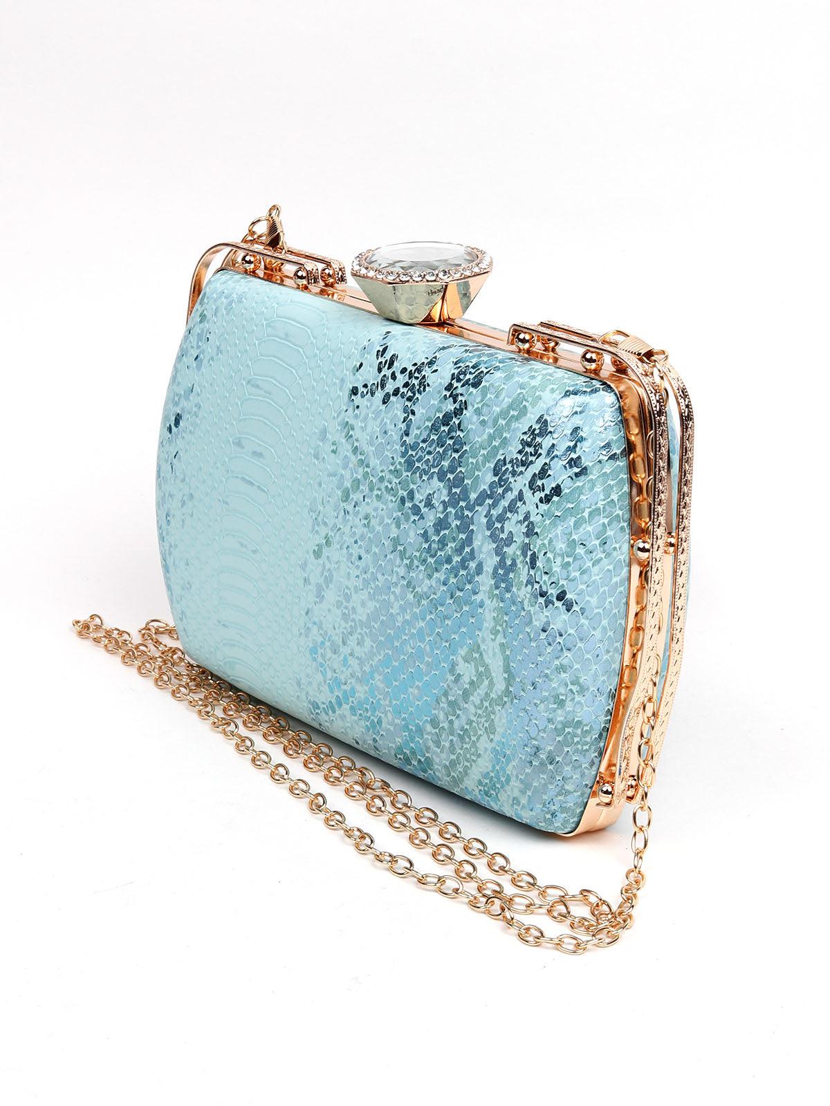 Beautiful beachy blue textured sling bag - Odette