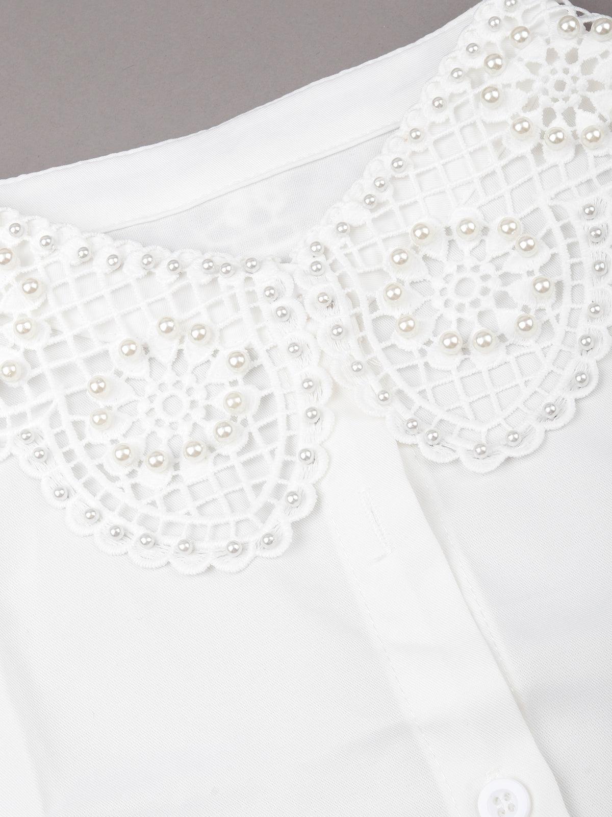 Beautiful classic white detachable collar - Odette