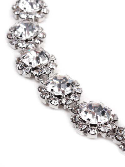 Beautiful crystal-studded choker-Silver - Odette