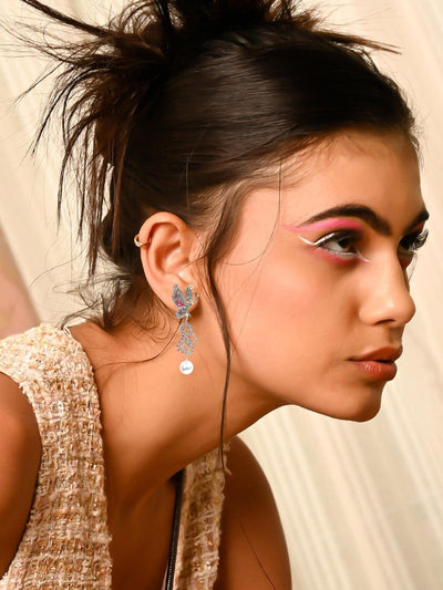 Beautiful designer studded drop earrings - Odette