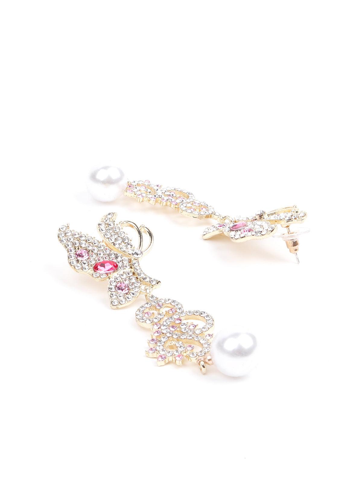 Beautiful designer studded drop earrings - Odette