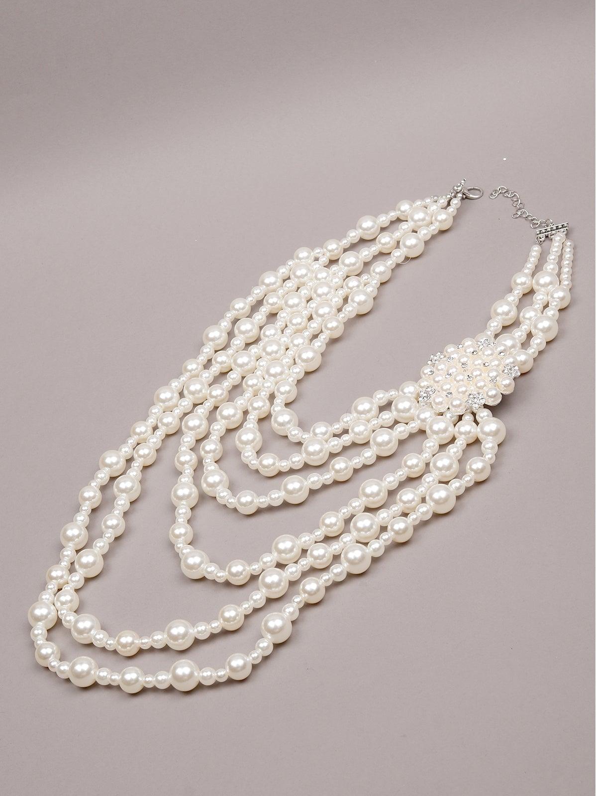 Beautiful Elegant Pearl Necklace Set - Odette