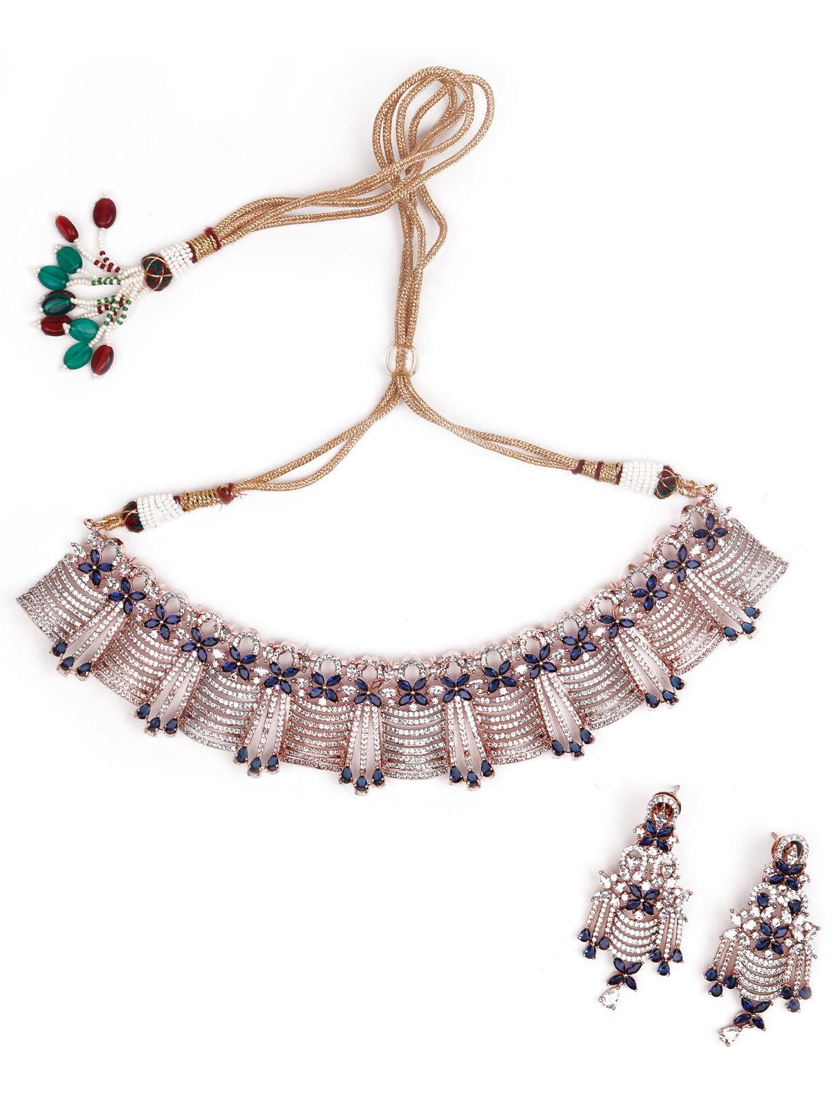 Beautiful rose gold sapphire jewellery set - Odette