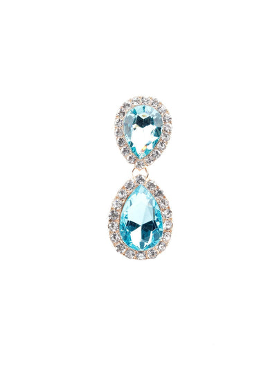 Beautiful sky blue statement drop earrings - Odette