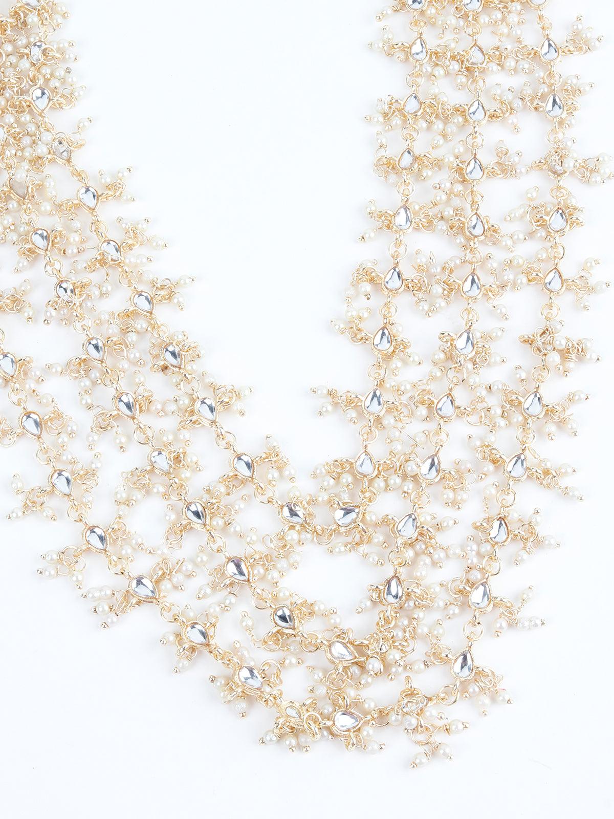 Beautifying Multilayered Pearl Necklace Set - Odette
