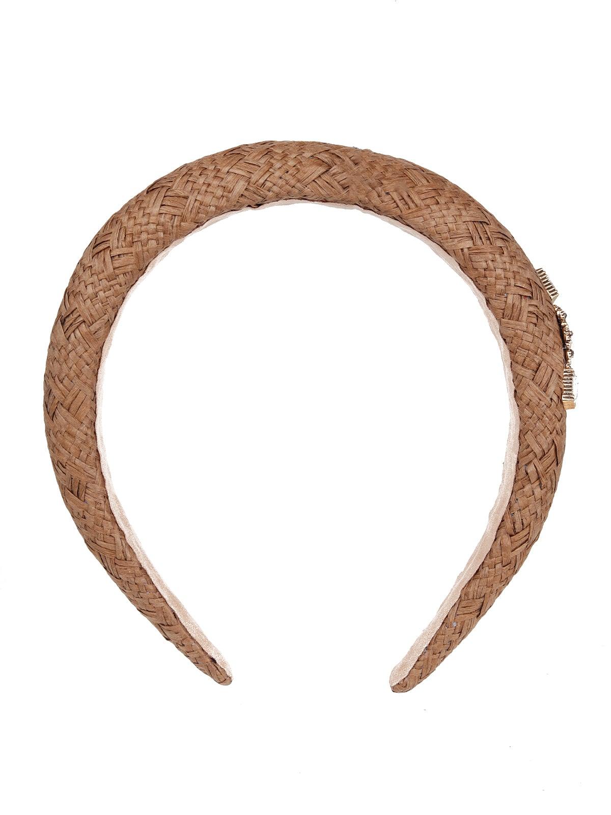 Beige Basket Textured Hairband - Odette