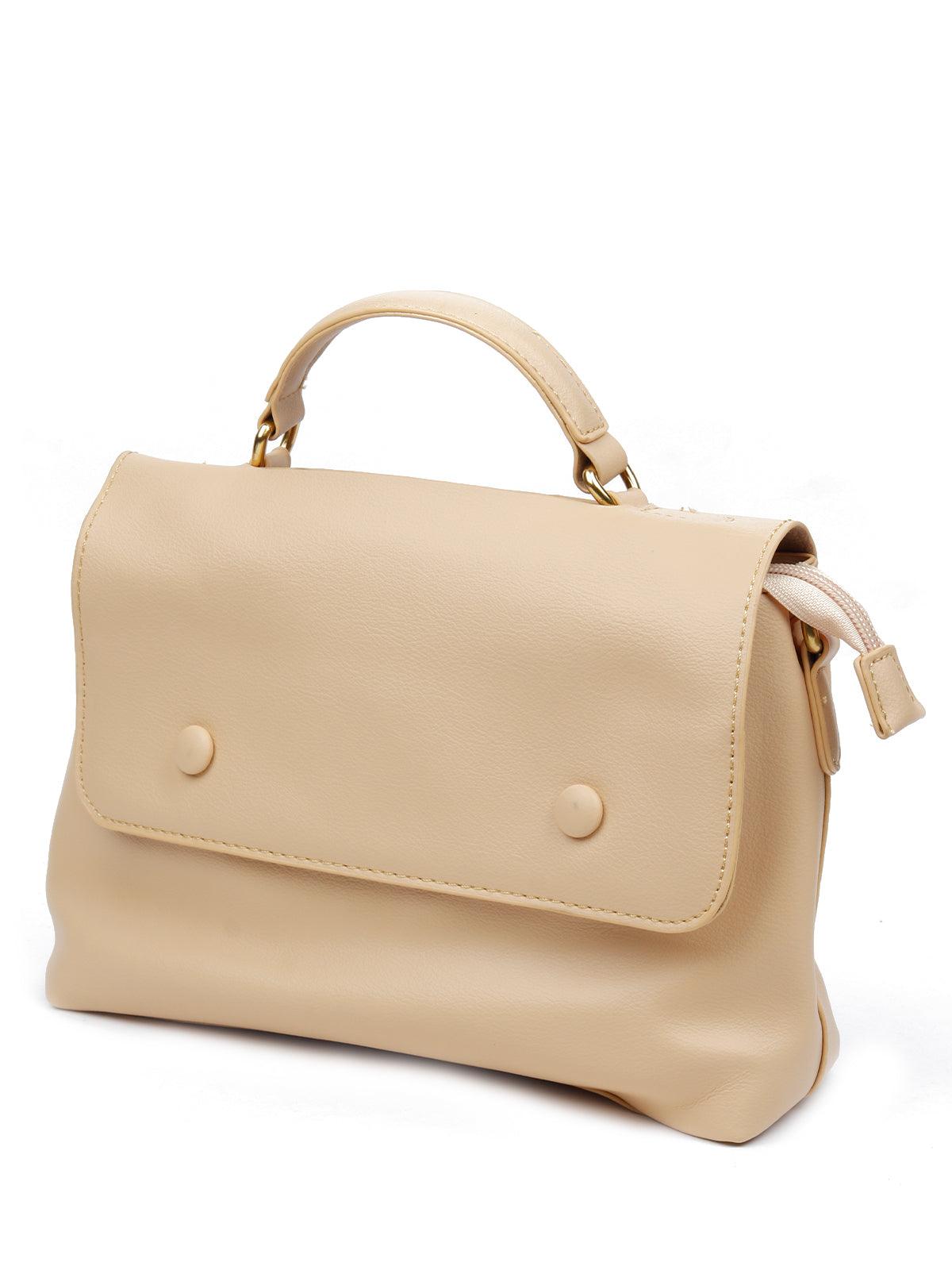 Beige creamy satchel bag for women - Odette