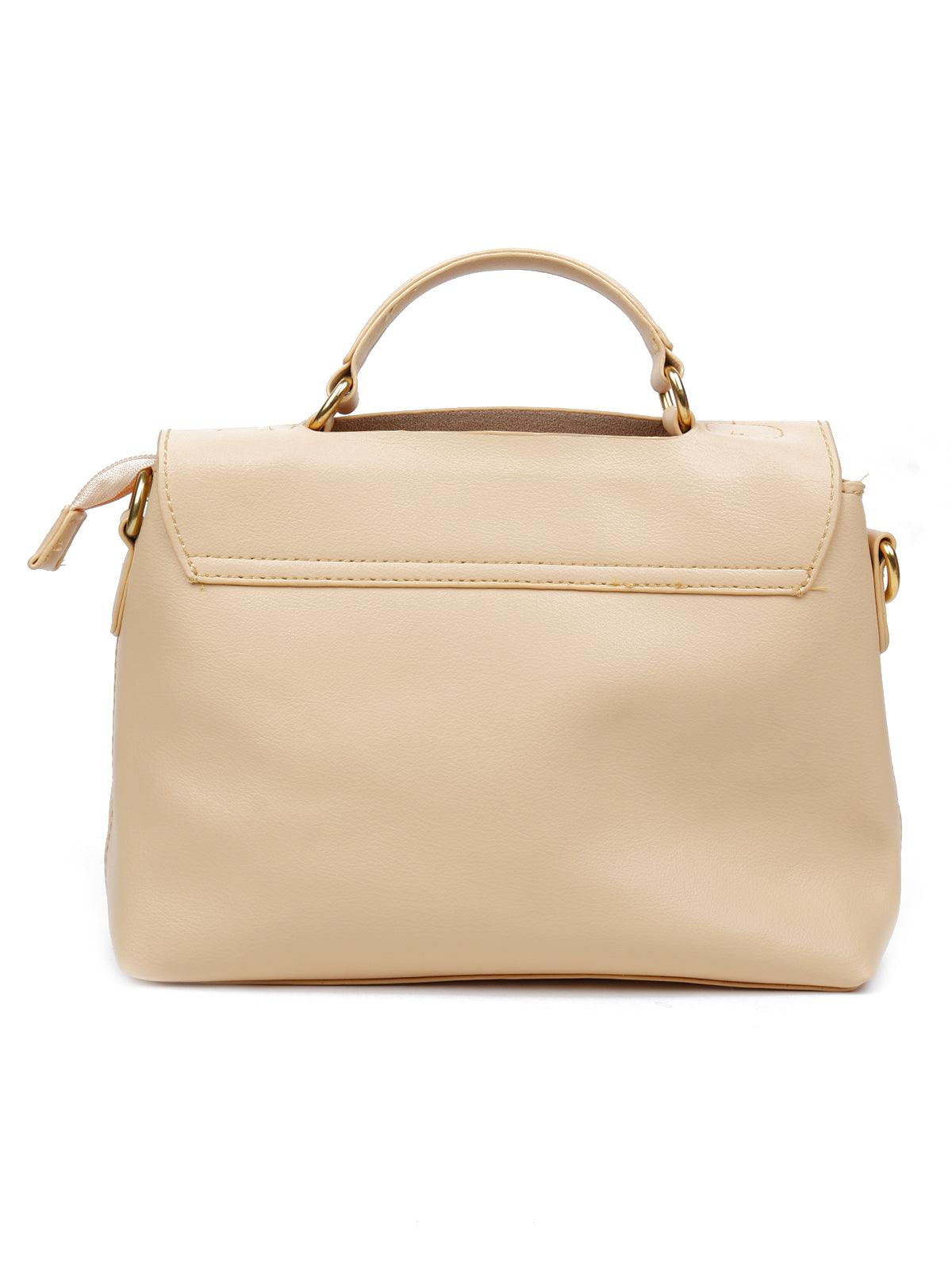 Beige creamy satchel bag for women - Odette