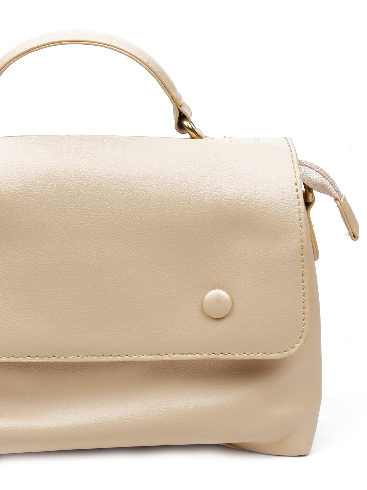 Beige creamy satchel bag for women - Odette