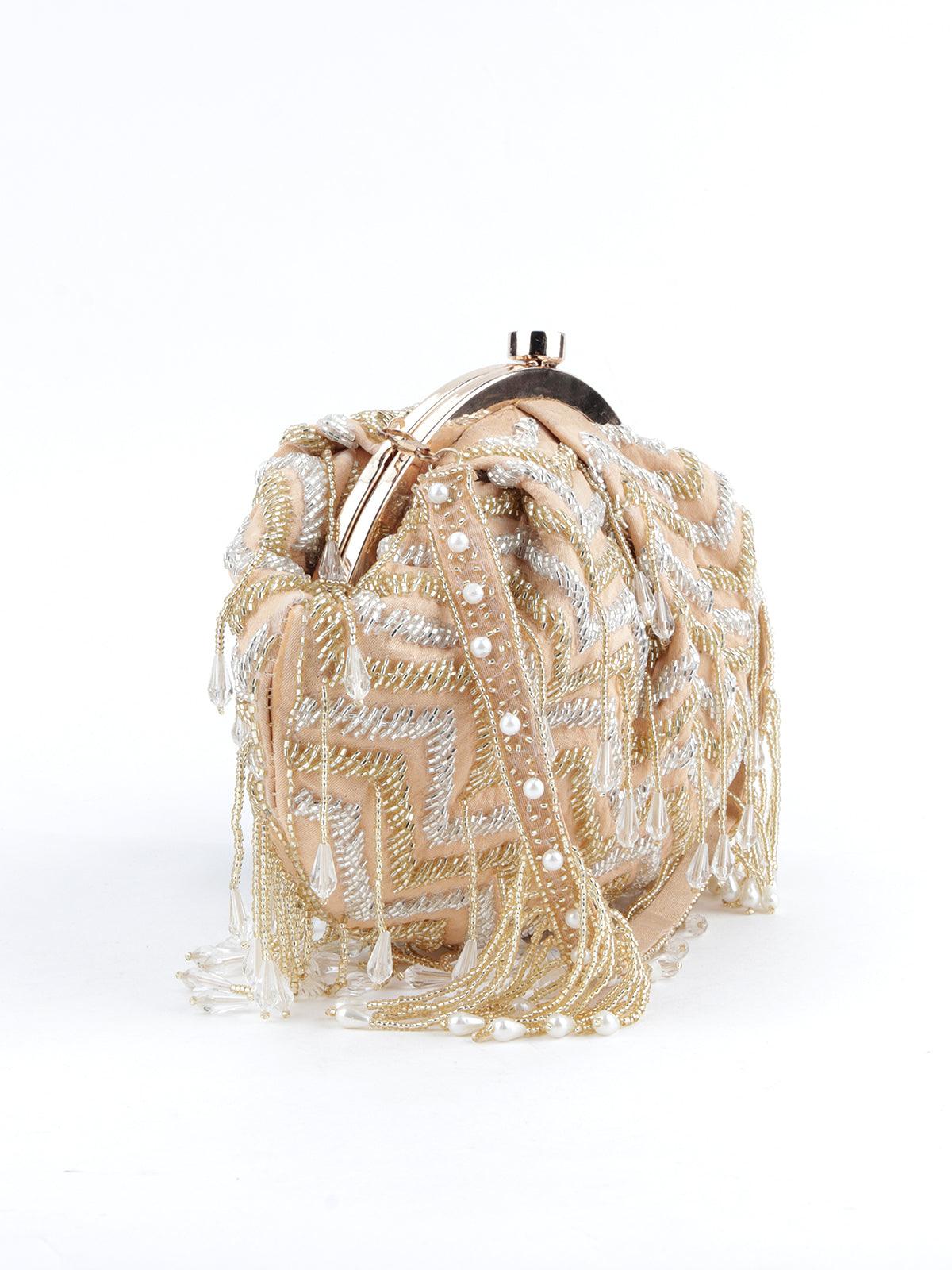 Beige Embellished Tassel Batuwa - Odette