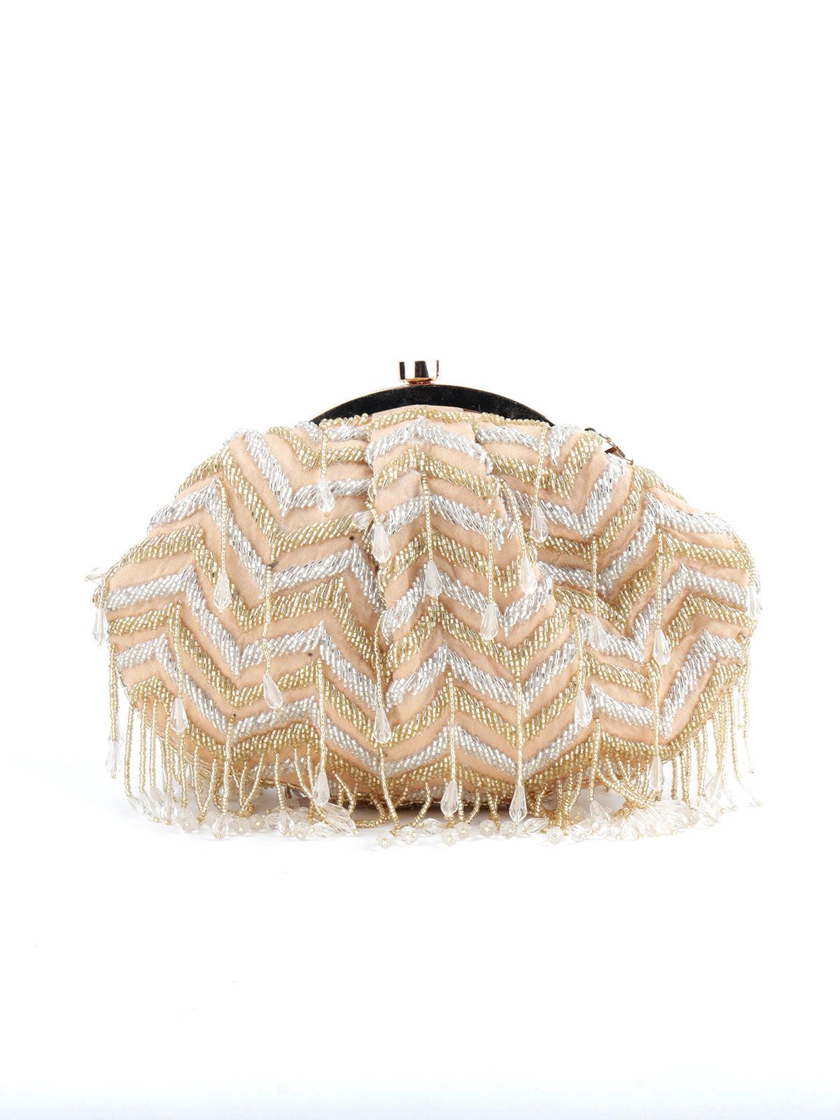 Beige Embellished Tassel Batuwa - Odette