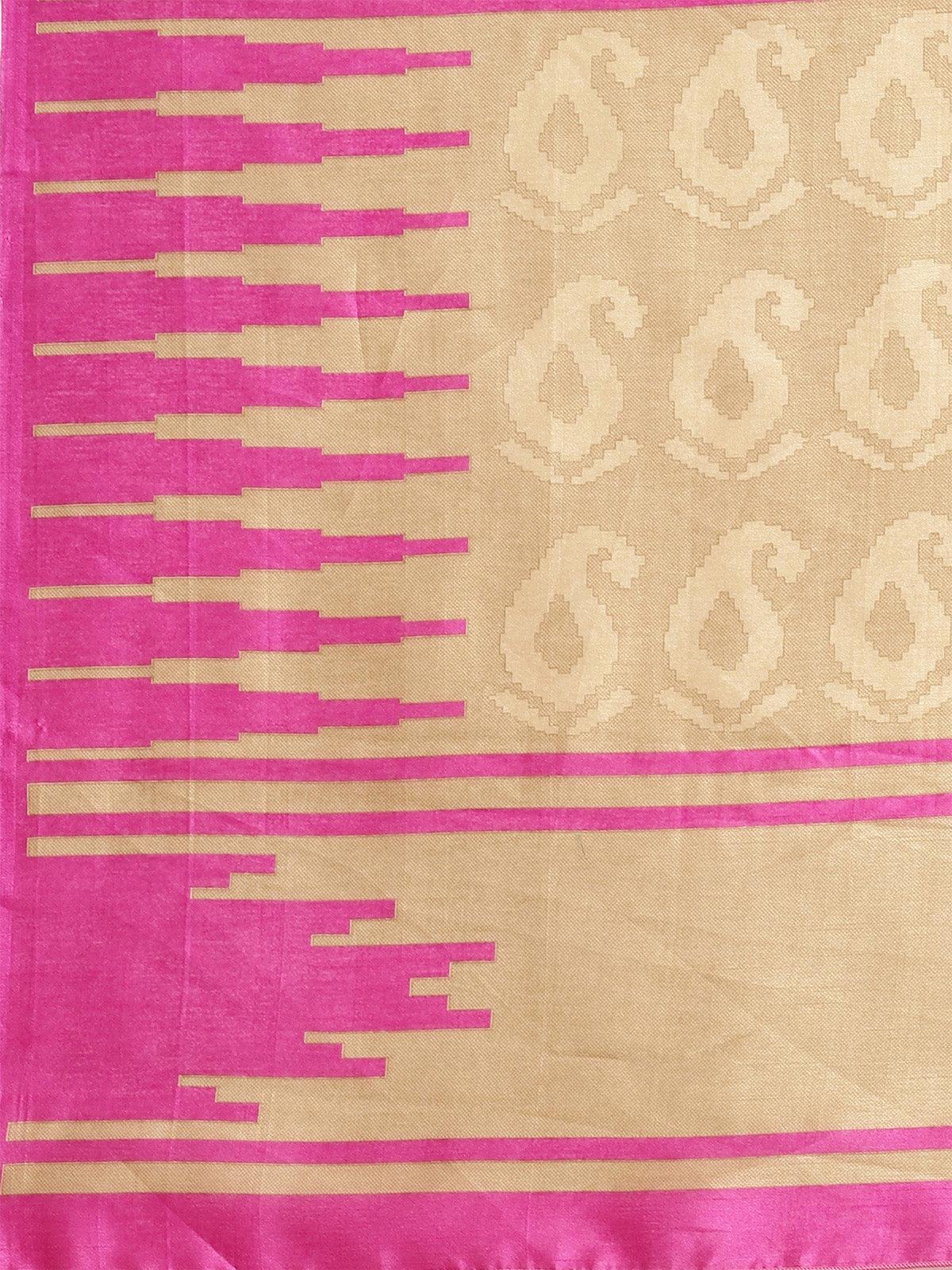 Bhagalpuri Silk Multicolored Printed Saree With Blouse Piece - Odette